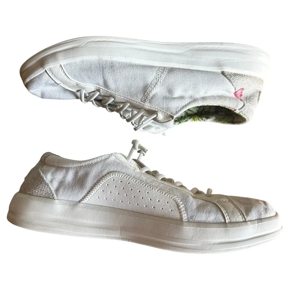 Hey Dude White Karina Coconut Canvas Slip On Sneakers Women's 8